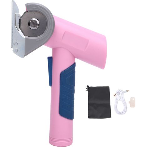 Ciseaux sans fil, coupe-bordure électrique Portable alimenté par batterie, pour tapis en cuir et carton, rose (1/5)