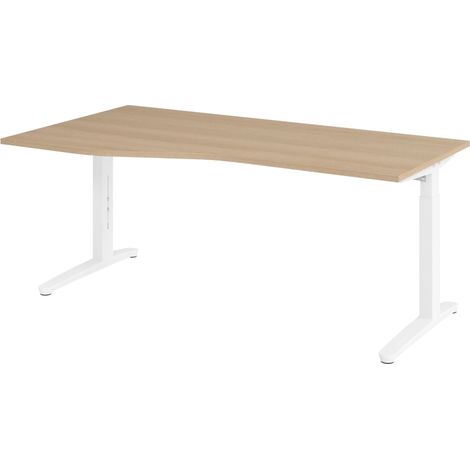 bümö Schreibtisch Serie-XB Freiform: 180 x 100 cm Eiche Weiß (1/5)