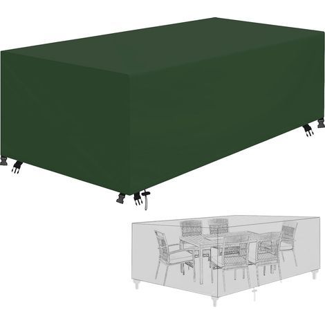 Funda para muebles de jardín S-giant de tela Oxford 420D, impermeable, con cordones y hebillas de cierre (VERDE, 60x60x60CM) (1/5)