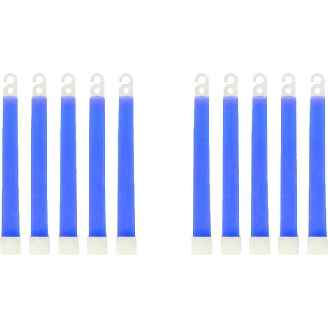 Bastoncini luminosi per uso esterno in situazioni di emergenza, con gancio a mani libere, 10 pezzi, blu (1/2)