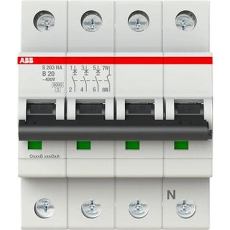 Interruttore ABB s203-b20na 20A 3 poli con neutro