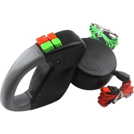 Hililand laisse rétractable pour chien 3m double laisse rétractable pour animaux de compagnie corde à enroulement automatique