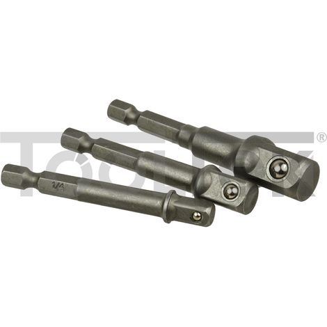 GEKO G15010 SET ADATTATORI BUSSOLA 1/4" 3/8" 1/2" AVVITATORI TRAPANO (1/4)