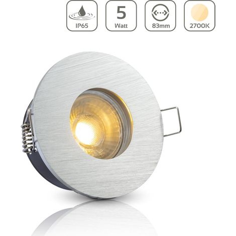Einbauspot IP65 rund - Farbe: Alu-gebürstet - LED Leuchtmittel: GU10 5W warmweiß (1/5)