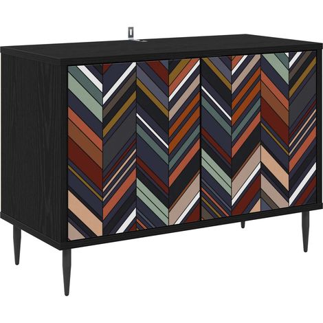 TV-Schrank OMMEN 69 x 33 x 50,5 cm Schwarz Eichen-Optik vidaXL (1/5)