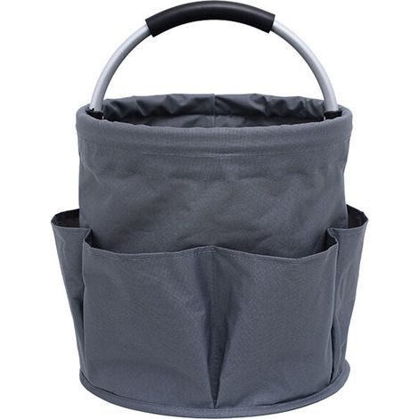 Faltbare Gartenwerkzeugtasche, Kulturtasche, Picknickkorb mit sechs Seitentaschen für Werkstatt, Garten, Picknick, Badezimmer (Grau) MUMU (1/4)