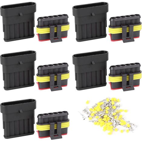 Wasserdichter elektrischer Steckverbindersatz mit 6 Buchsen für Kfz-Kabel, Anschlussstecker (1/5)