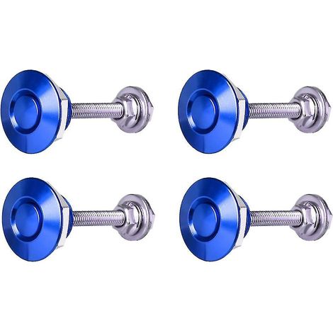 Schnellverschluss-Motorhaubenverriegelungsset (2 Paar) mit Verriegelungsclips und Druckknopf – Blau