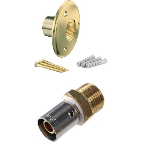 Arcanaute – Raccord à sertir mâle Ø16 pour tube PER – Laiton brut – Filetage 1/2' (15/21) – Connexion étanche pour plomberie professionnelle (1/5)