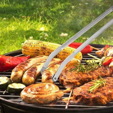 Pince Barbecue - Acier Inoxydable - Résistante À La Chaleur Jusqu'à 260 °C - Pour Saisie Précise Des Saucisses Et Viandes - Lot De 1 (1/4)