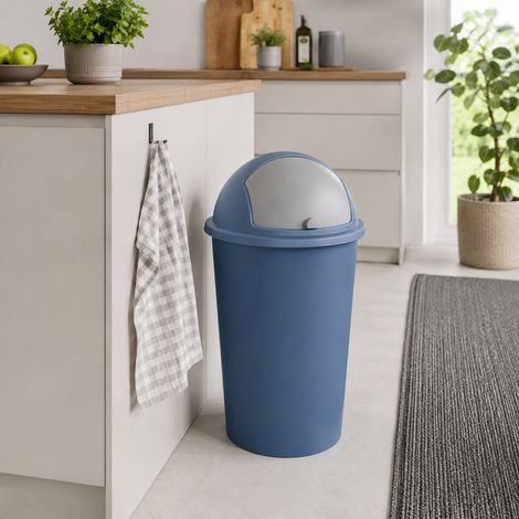 Push-Up Abfalleimer 50 Liter Blau-Y54230580-Blau (1/3)