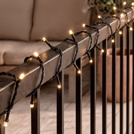Ghirlanda LED Solare per Esterni Cavo 12m 3000K Bianco Caldo