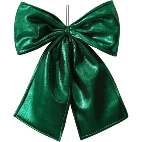 Ribbon - Satin Vert Brillant - Décor De Noël Pour Arbre À Cadre Ou Guirlande - 30 X 35 Cm - 1 Pièce (1/5)