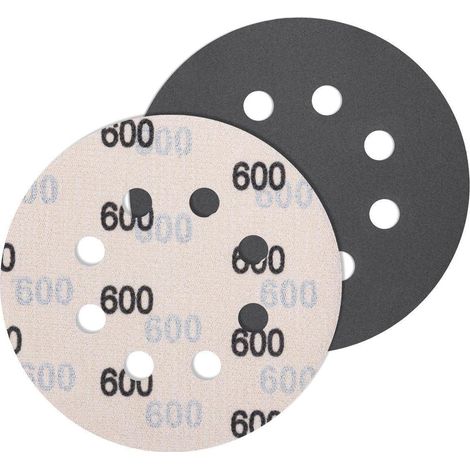 Schleifpapier 125mm Klett Körnung600 8Loch 5 Stück P600 (1/5)