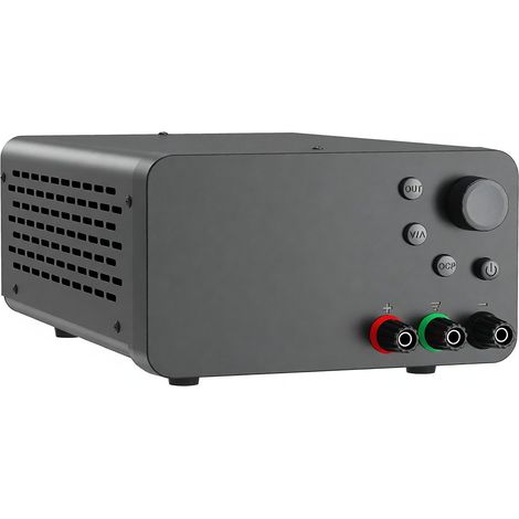 Alimentation CC variable WANPTEK 120 V 3 A pour laboratoire, avec affichage LED 4 chiffres, alimentation à découpage réglable par encodeur et bouton d'activation/désactivation de la sortie. (1/5)