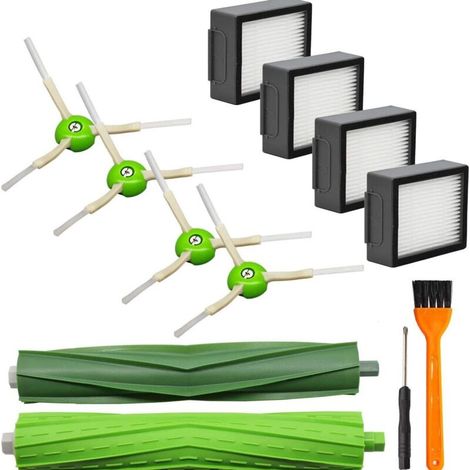 Ersatzteile für Roomba j7 j7+ i7 i7+ i7 Plus E5 E6 E7 8 i8+ i6 i6+ i3 i3+ i4 i4+: 4 Filter, 4 Seitenbürsten, 2 Gummibürsten