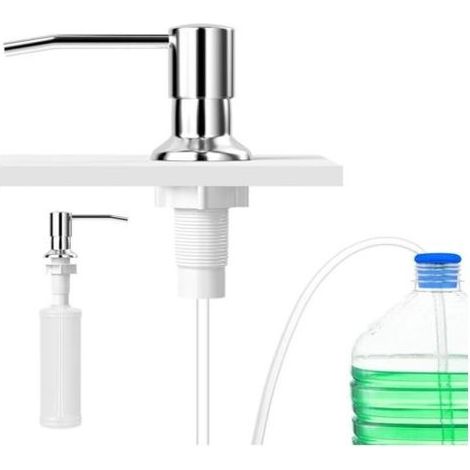 Distributeur Savon Cuisine, Distributeurs de Savon et Lotion, Encastrable Pompe de Liquide, Ensemble Complet De Pousse 500ml Mousse, Inoxydable Soap Dispenser for Kitchen Sink (1/5)