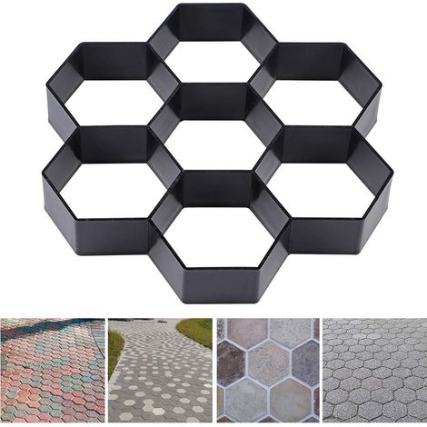 Moule pavé hexagonal 30 x 30 x 4,5 cm en PP réutilisable pour allées et dalles de jardin (1/5)