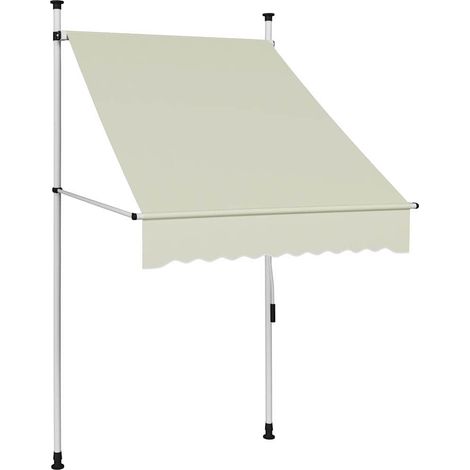 Store banne rétractable, à commande manuelle, 100 cm, crème
