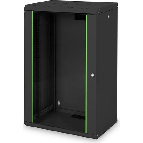 DIGITUS Armoire de Réseau, Rack de 19 pouces, 20U, Montage mural, Profondeur 450 mm, Capacité de Charge 100 kg, Série Unique, Noir (1/2)