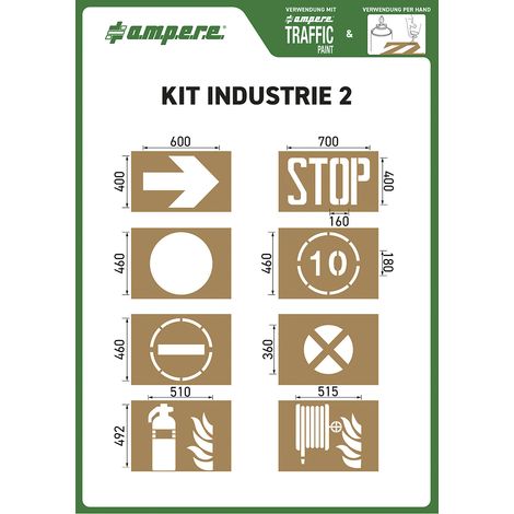 Ampere, Jeu de pochoirs, industrie 2, 8 pochoirs différents, (1/2)