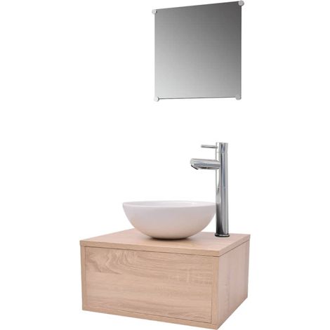 Maison Exclusive - 4-tlg. Badmöbel-Set mit Waschbecken und Wasser