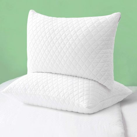 Coppia guanciali fiocco memory foam – Cuscini ergonomici per sonno profondo – Traspiranti e anti-intorpidimento – Certificati Oeko-Tex – Olympia (1/5)