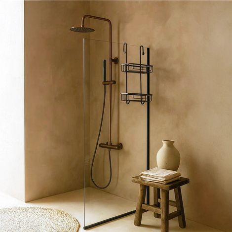 Exagonshop Colonna doccia Melin termostatica oro rosa spazzolato
