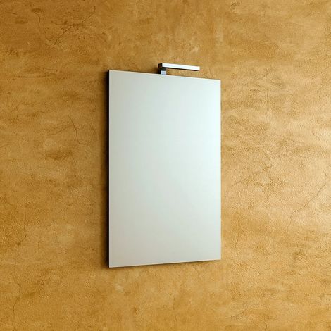 Exagonshop Specchio Bagno 50x70 con Lampada e telaio eko in