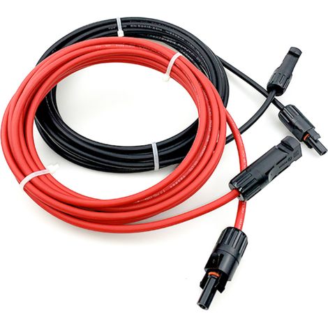 Câble Extension Panneau Solaire Alcapower Connecteurs MC4 Double Tête 1,5m 1000V 30A Isolation XLPO 2,5mm² Haute Résistance Étanchéité IP67 (1/2)