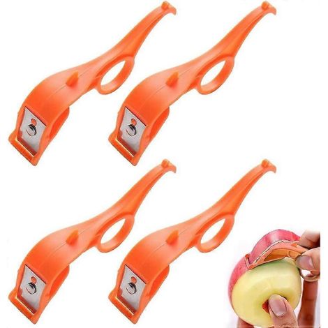 Eplucheur De Pommes De Terre en Acier Inoxydable, 4 Pices, plucheur Manuel Portable, Anneau D'pluchage Pivotant, plucheur De Cuisine pour Fruits Lgume (1/5)