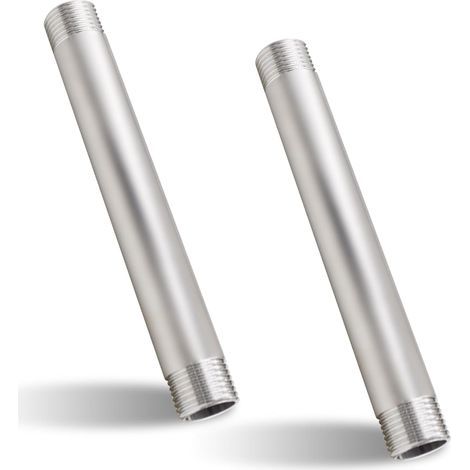 Set mit 2 Wasserhahnverlängerungen, Edelstahl, 1/2 Zoll, 150 mm, für Trinkwasser und Heizung (1/5)