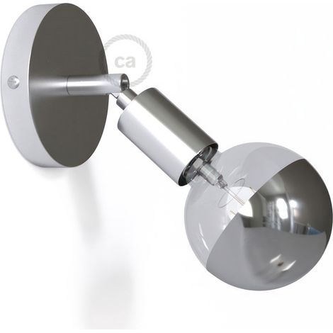 Fermaluce Métal 90°, applique murale ou au plafond, réglable Sans ampoule - Chromé (1/4)