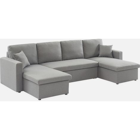 Sofá cama panorámico en tela, 4 plazas (1/5)