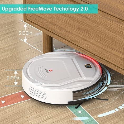 Aspirateur robot mince silencieux – Forte aspiration 2400mAh – Autonomie 100 min – Pour poils d'animaux et sols durs – (1/4)