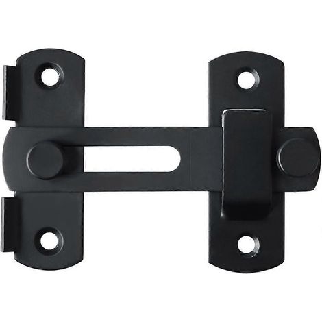 Loquet coulissant, verrou de porte à bascule avec vis pour porte, fenêtre, placard et jardin, acier inoxydable finition noir mat, EMS900 (1/4)