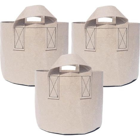 Lot de 3 sacs de culture en tissu respirant avec poignées, pour pommes de terre, légumes, pots de fleurs réutilisables pour extérieur, terrasse, balcon (37,5 l) (1/5)