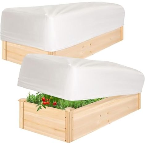 Lot de 2 housses de protection rectangulaires contre le gel, spécialement conçues pour les plates-bandes surélevées, isolation hivernale pour balcon, rebord de fenêtre, jardin, terrasse, 150 (1/5)