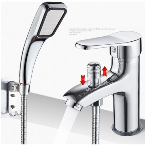 Mitigeur de douche Robinet de douche robinet monotrou à double usage chaud et froid Alliage,Robinet de bassin chaud et froid avec douche douche douche douche double usage single hole valve de mélange