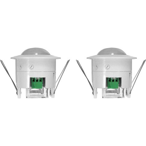 2 interruptores de luz con sensor de movimiento infrarrojo PIR ajustables de 360 grados para techo, 110-240 V, color blanco.
