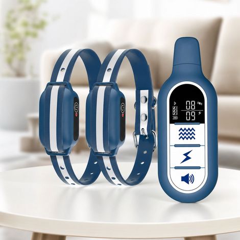 Collier de dressage pour chien télécommandé étanche 1000m PD 521 rechargeable USB écran LCD 3 modes vibration sonore électrostatique Jardinage Entretien (1/5)