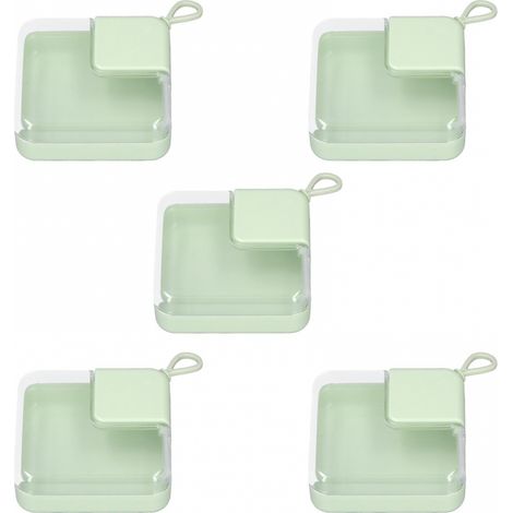 BEBUSINGOTO Coffret de rangement en plastique transparent pour maquillage et ongles - 5 petits contenants portables (1/5)