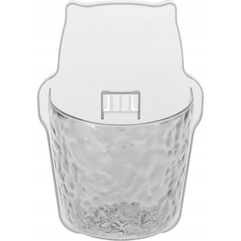 Contenitore a parete di colore grigio chiaro per il bagno, installazione senza forature.