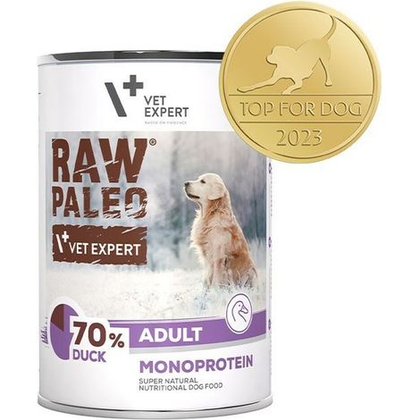 Anatra cruda paleo per cani adulti, monoproteica, 400 g. (1/2)