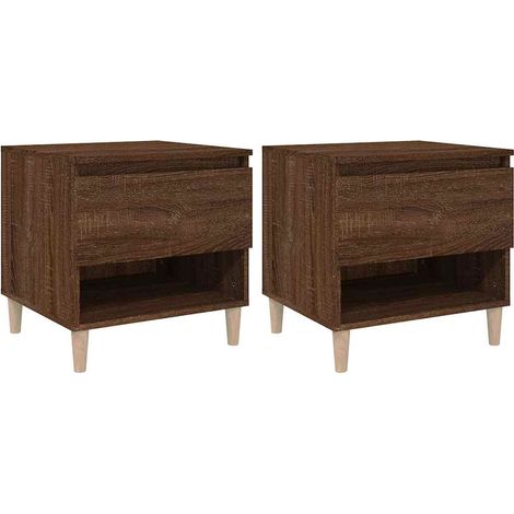 Nachttische 2 Stk. Braun Eichen-Optik 50x46x50 cm Holzwerkstoff vidaXL (1/5)