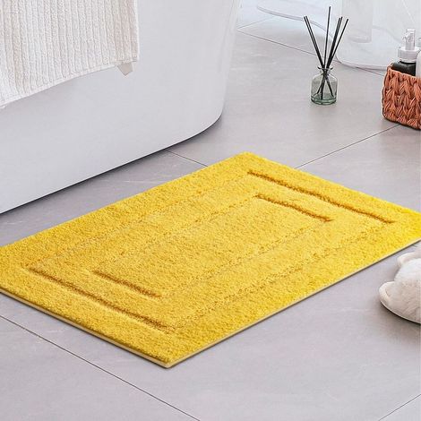 Tapis Salle de Bain 40x60 cm, Tapis Absorbant Salle de Bain Jaune (1/5)