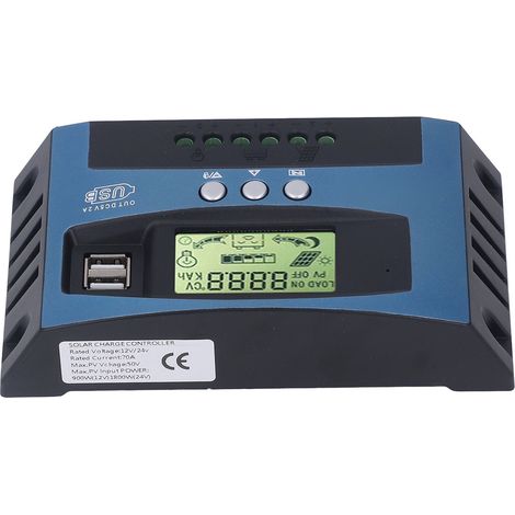 Solar-Laderegler mit MPPT-Tracking, digitaler Echtzeitanzeige, 12 V/24 V, 70 A (1/5)
