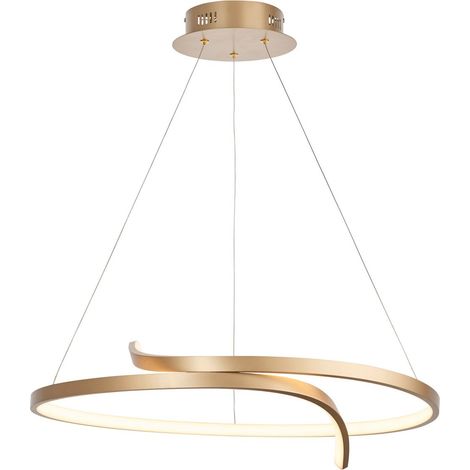 Endon Rafe - Sospensione LED da soffitto in oro spazzolato opaco e silicone bianco (1/5)