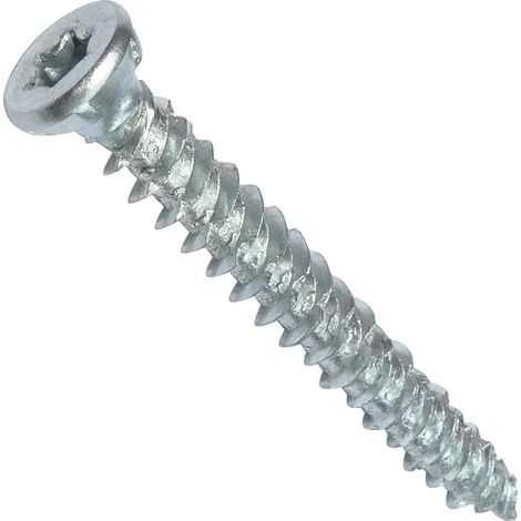 100er-Packung Direktbetonschrauben – Verzinkter Stahl – Senkkopf T30 – Dübellose Befestigung – Bau und Renovierung – 7,5 x 62 mm