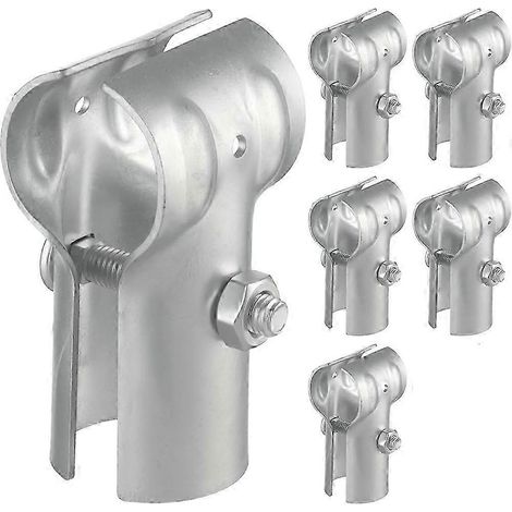 Lot de 6 colliers de serrage d'extrémité pour clôture en grillage à mailles losangées, en acier galvanisé, pour tuyaux de 1-3/8 pouce. Pièces détachées pour clôture en grillage à mailles losangées. (1/5)
